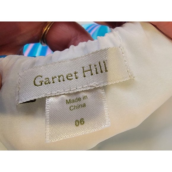 Garnet Hill Size 6 Dress Blue Striped Fit Flare Halter Sundress - Picture 4 of 5